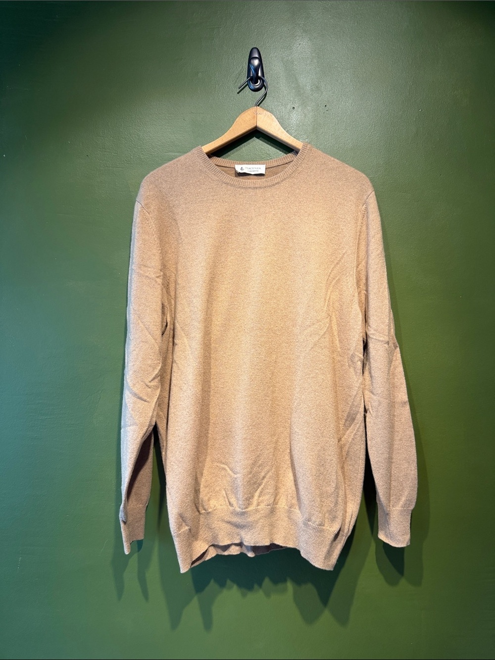 Piacenza Men's Crewneck Cashmere Sweater in Beige